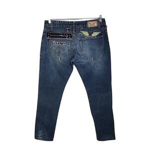 Robin's Jeans Straight Leg U.S. Army Patch Y2K Mens 34